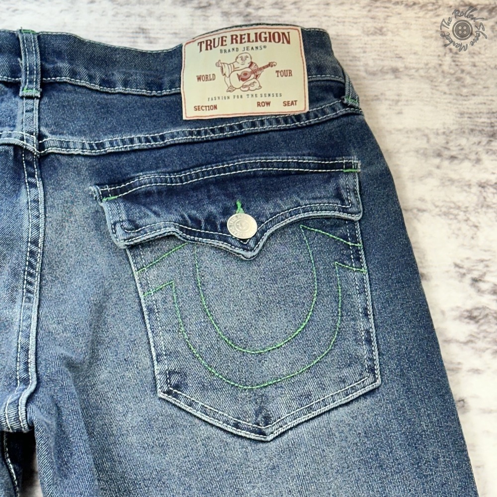 NWT True Religion Ricky SN Flap Straight Jeans 32x34 Dark Woodland MSRP $164 - Picture 11 of 12